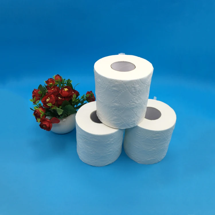 100% Recycle Pulp White Toilet Tissue High Quality Toilet Roll Custom Embossing Toilet Paper