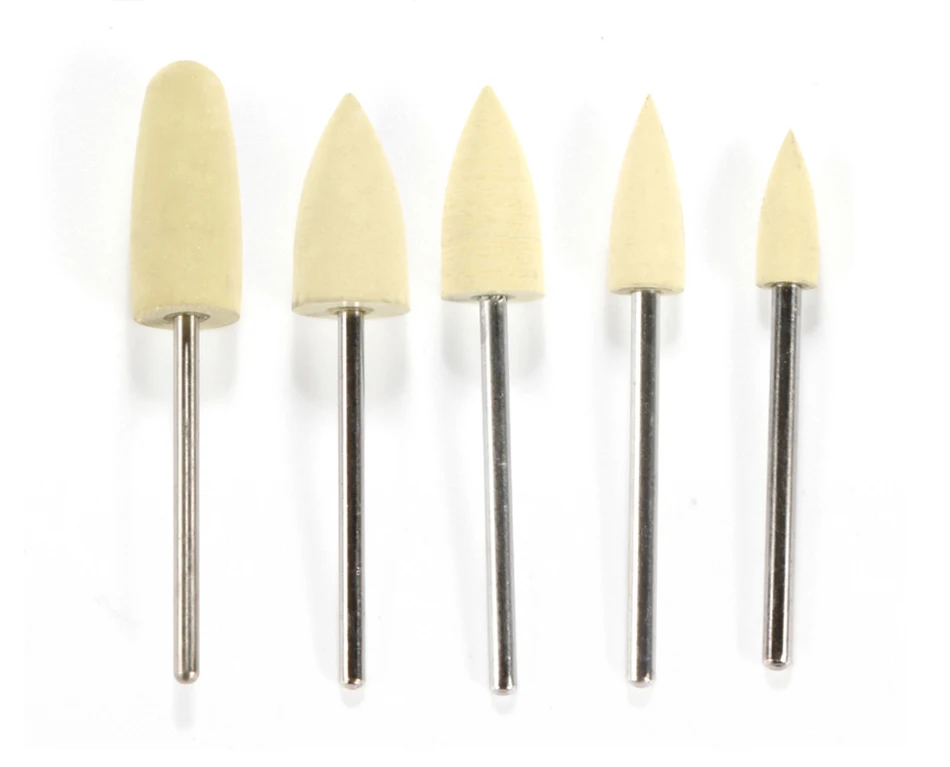 Silicone Manicure Nail Drill Bits Round Pointed Head Cutter Polishing Grinder Nail Art Smoothing Polisher Buffer Tools