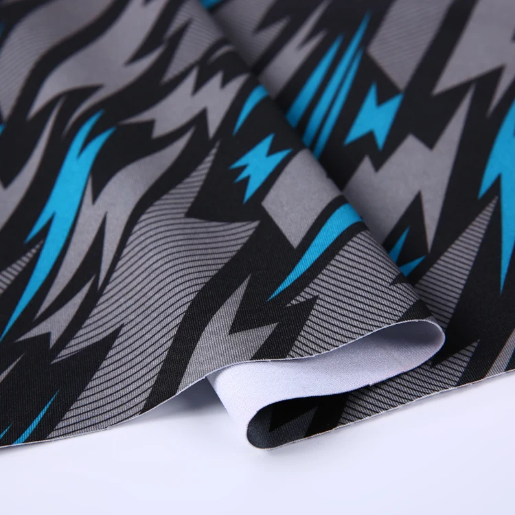Stretch irregular pattern poly spandex digital printing breathable dry fit jersey fabric for garment