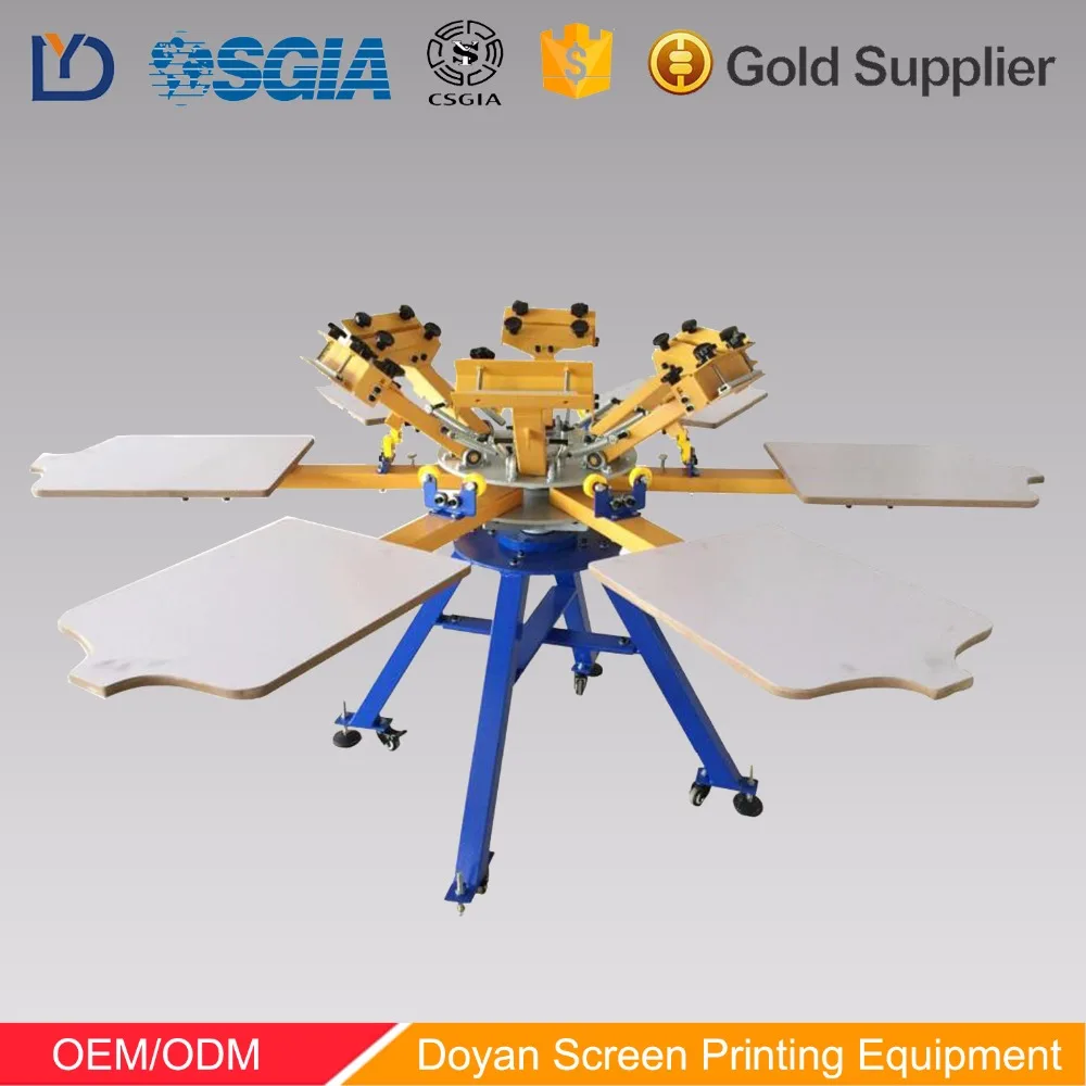 China 6 Color 6 Station Manual Screen Printing Machine