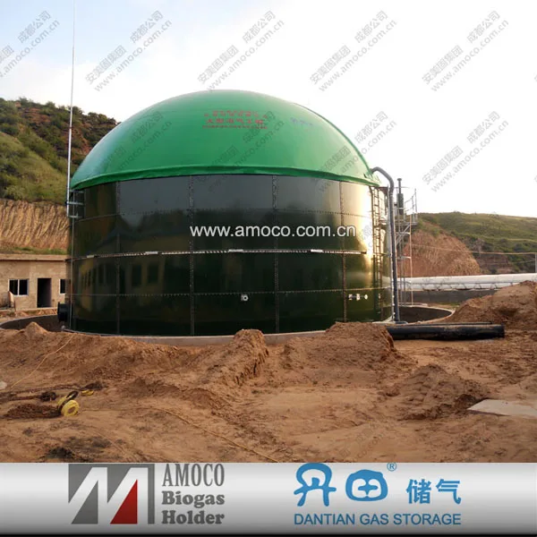 Power generation from methane gas using anaerobic digestion enamel to steel tanks for biogas plant