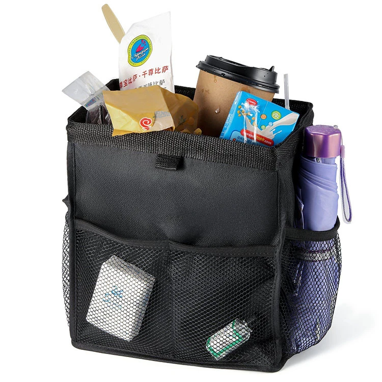 Large capacity waterproof car back seat garbage bag hanging trash can