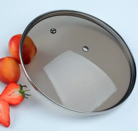 24cm size 4mm tempered glass G type Square shape glass lid with stainless steel  handle for frying pan pots and cookware set