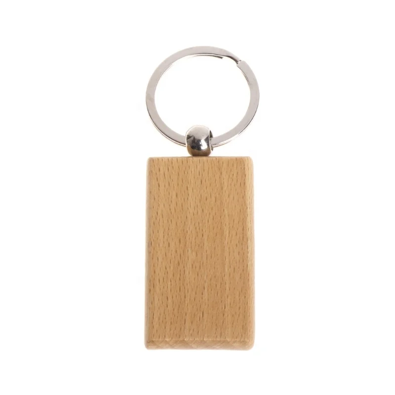 Wholesale Design Cheap Wood Printed Engraved Custom Logo Keychain