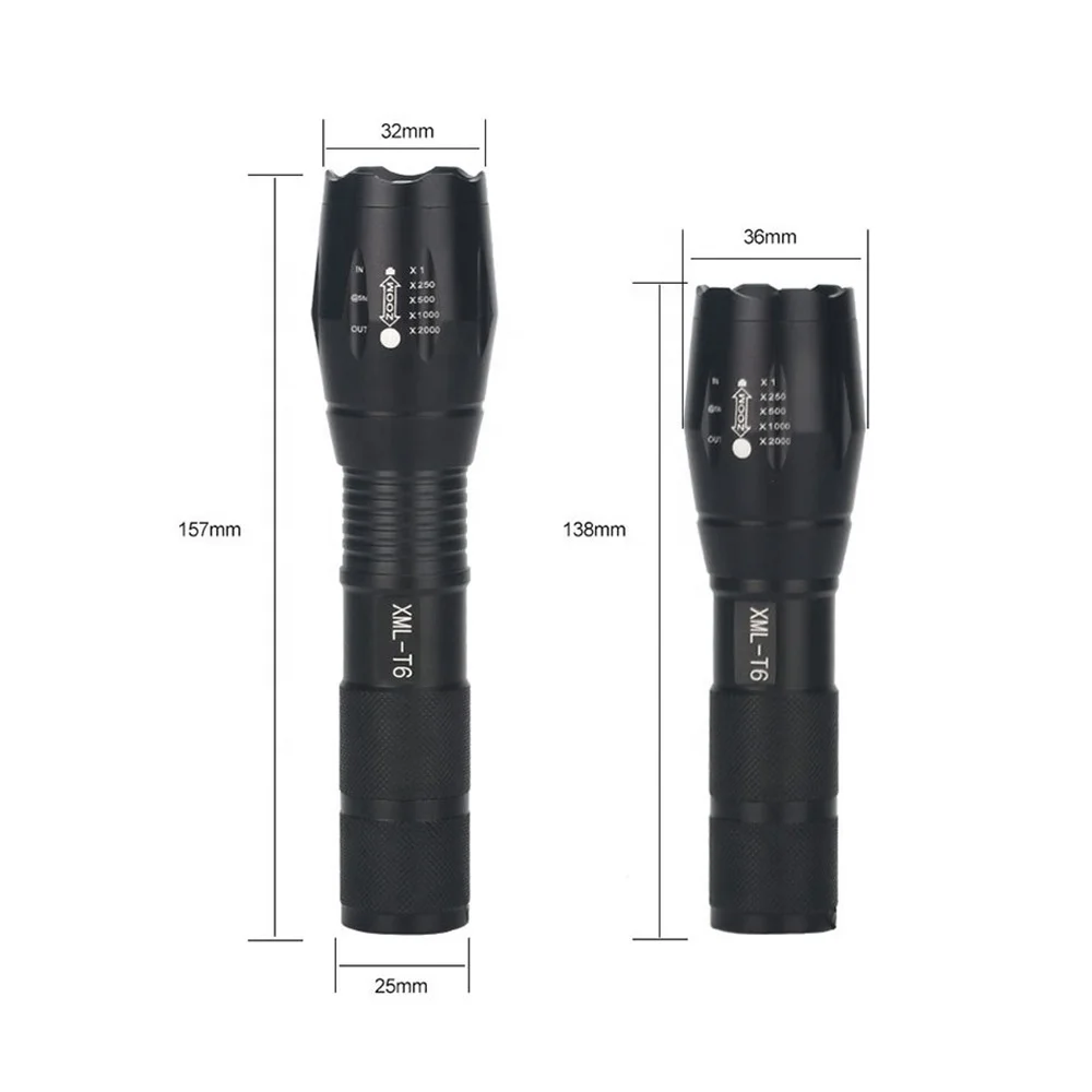 
Multi function with 5 modes zoomable 1000 lumens tactical 10w police flashlight torch 