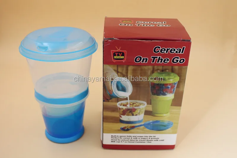 Plastic freeze cereal to go cup,yogurt cup