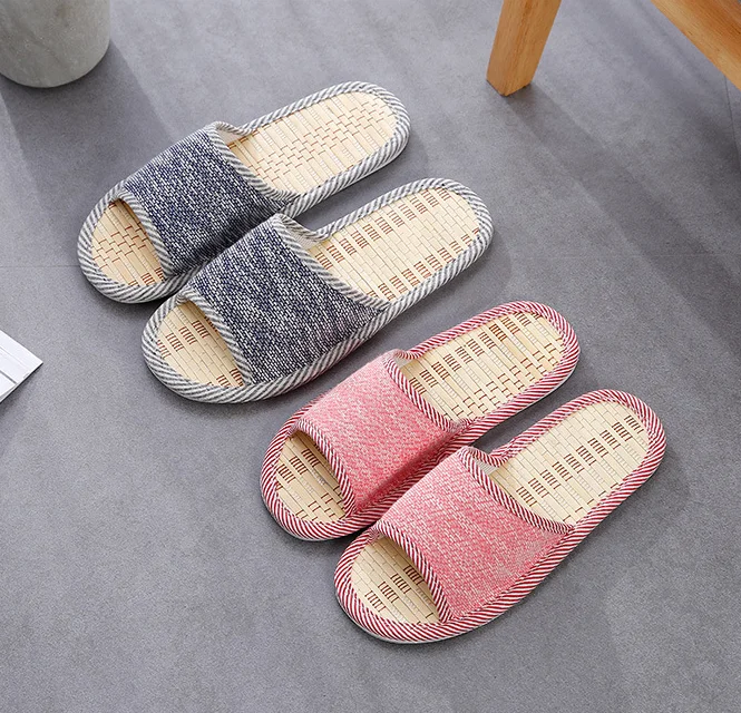 Summer bamboo open  toe indoor home slipper sandals
