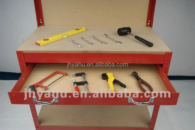High Quality 100kg Loading Workbench Work Table With Perforated Panel And Drawer