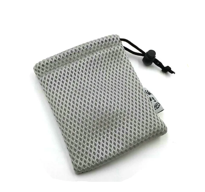 polyester soap packaging Black small drawstring nylon mesh bag