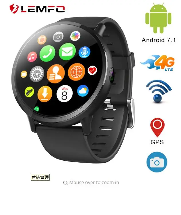 LEMFO LEM X GPS Smart Watch 4G Android 7.1 1GB+16GB 2.03 Inch screen 8MP Camera Heart Rate Smartwatch Phone Wristwatch.
