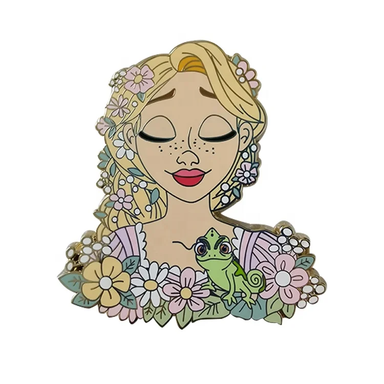 Custom cartoon animal character brooch enamel pin hard