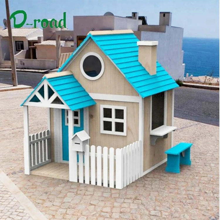 Outdoor backyard children wooden cubby house playhouse
