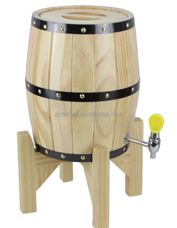 2024 Custom Logo Oak Pine Wood Beer Barrel Solid Varnished Wooden Beer Barrels