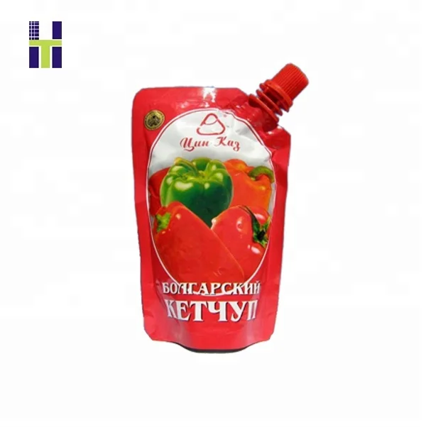 Stand up spout pouch tomato sauce plastic packaging bags/plastic food packaging bag for ketchup tomato sauce packaging bag