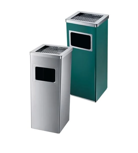 Metal Litter Bin Trashbin Trash Can Economy Metal Garbage Bin Waste Receptacles with Ashtray