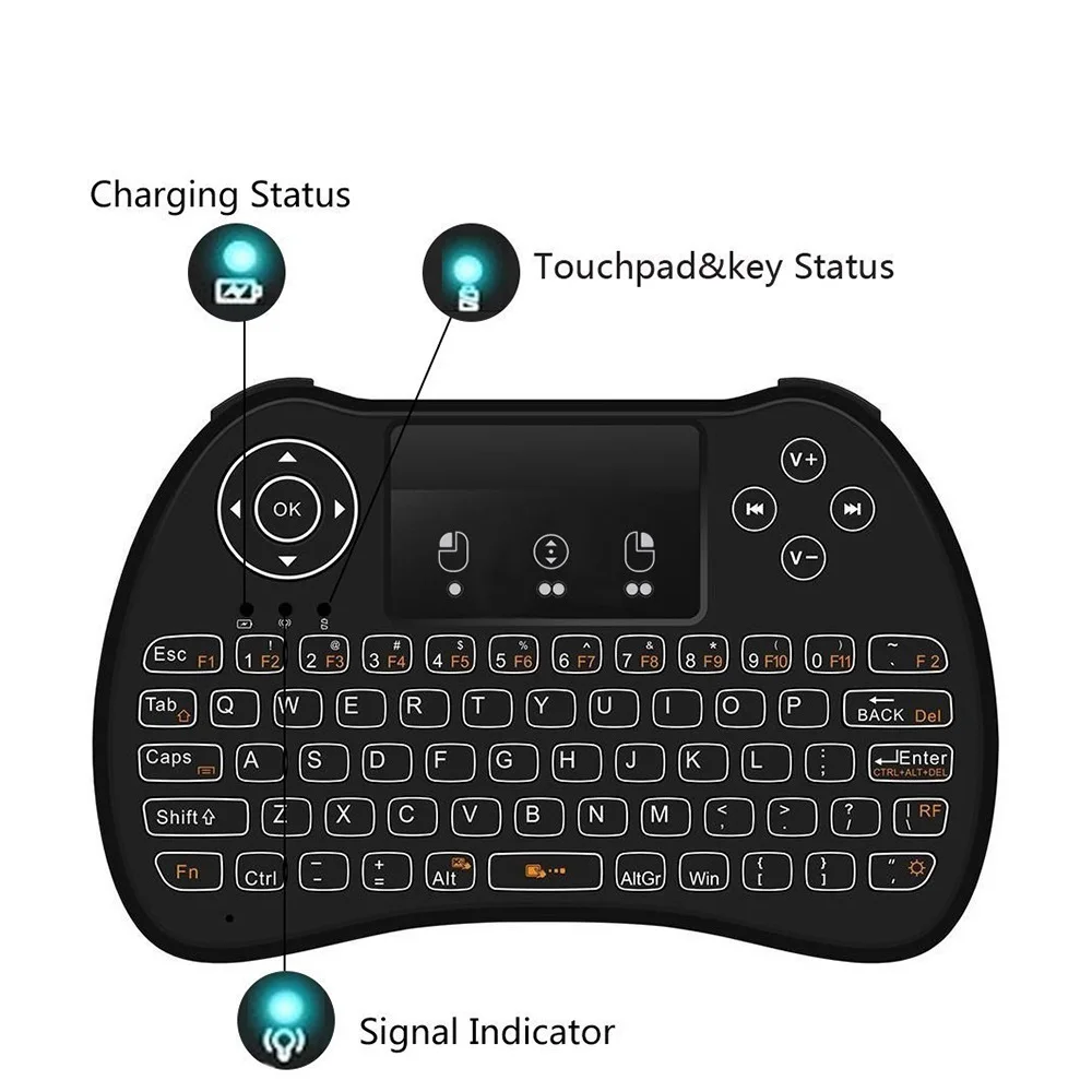 Latest Ott Tv Box Mini Keyboard 3d Wireless Air Mouse High Quality H9 Mini Keyboard