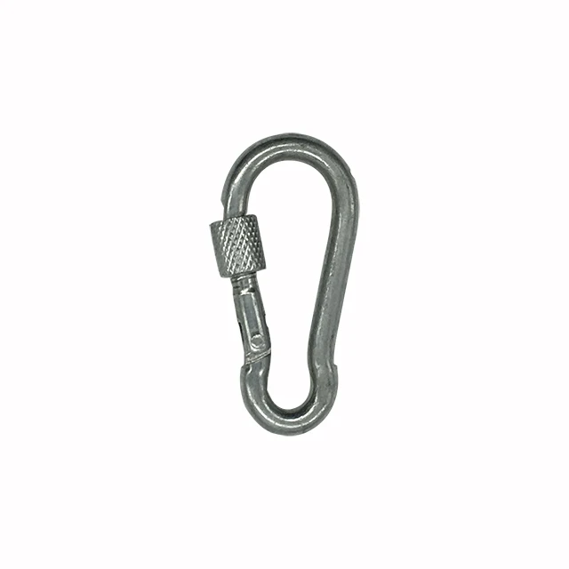 Carabiner Hook Eyelet Camping Climbing Secure Lock   3 inch Black Calabash Shaped Aluminum Carabiner
