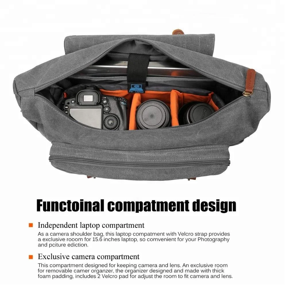 Холщовая Сумка через плечо для SLR/DSLR, деловой портфель-трансформер, сумка-мессенджер для камеры