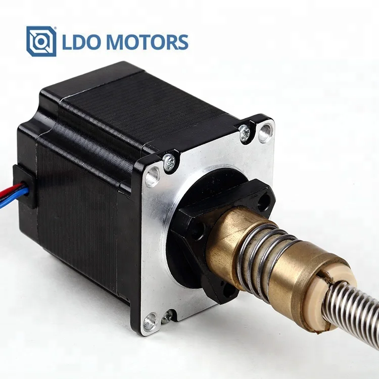 China Manufacture Tr8x8 300mm length Leadscrew Nema 23 hybrid Non-captive linear actuators Stepper motor for Robotic Machine