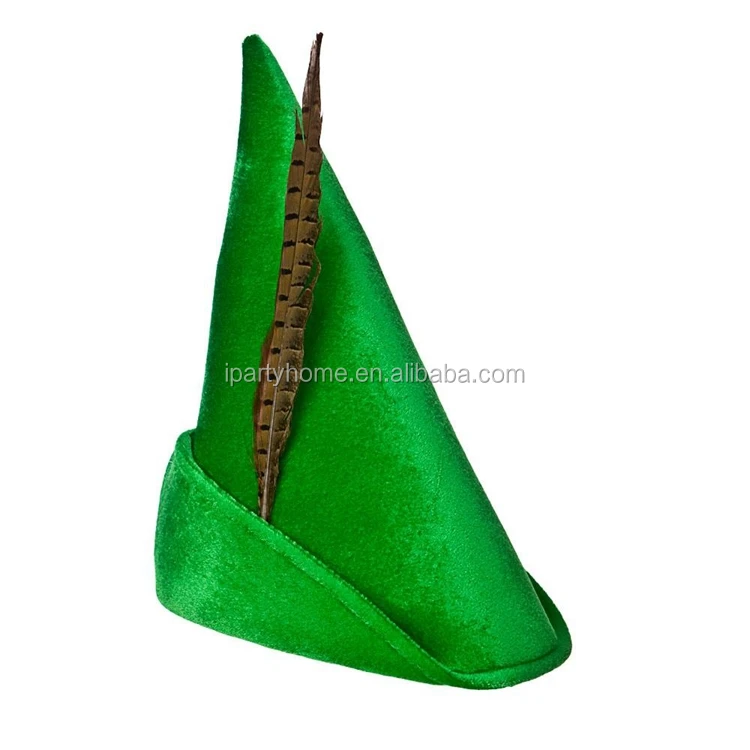 Deluxe Robin Hood Peter Pan Sombrero Hat Feathers For Carnival Costumes