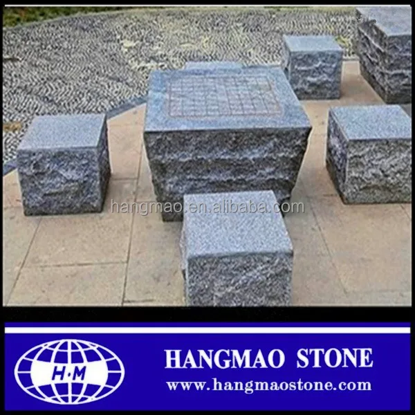 
Dark Grey Stone Chess Table With Nature Split 