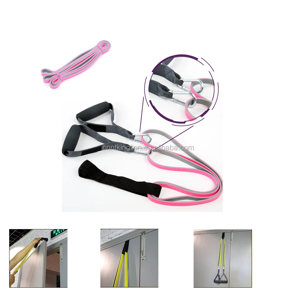 Door Gym Anchor Latex Resistance Pull Up Work Out Ballet Stretching Power Band With Hook