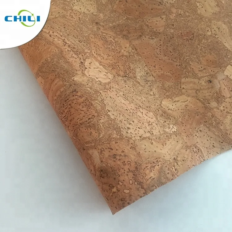 Eco friendly waterproof high quality wooden natural cork PU shoe leather fabric