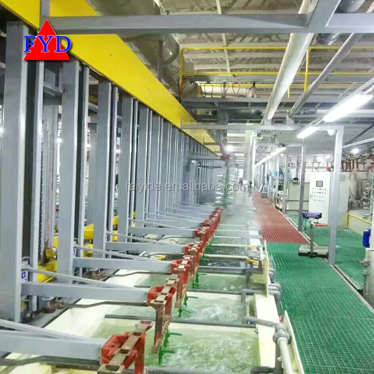 Feiyide Automatic Rack Nickel Chrome Plating Production Line with Electroplating Tank