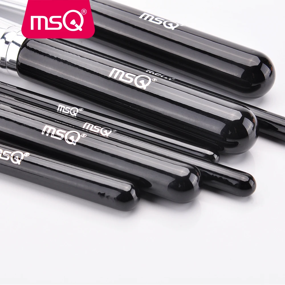 MSQ 10pcs makeup cosmetics crulty free make up brushes black white tip synthetic hair
