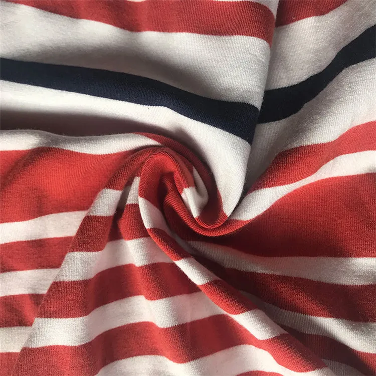 Wholesale Stock Lot Custom 1*1 Spandex Yarn Dyed Cotton Stripe Fabric