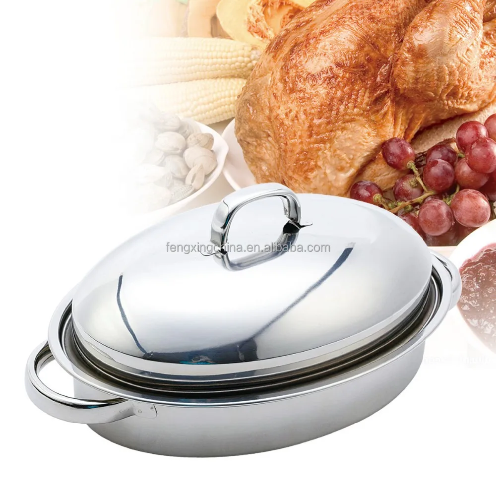 9pc Stainless Steel Mini Chicken Roaster 32cm poultry roasting pan set