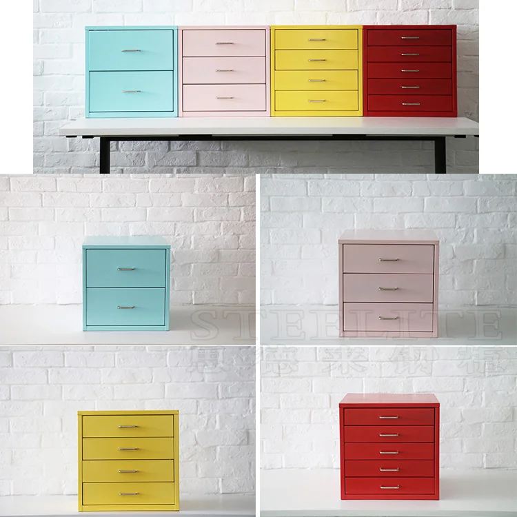 Hardware storage cabinet metal 2/3/4/ 5 drawers cabinet tabletop storage drawer