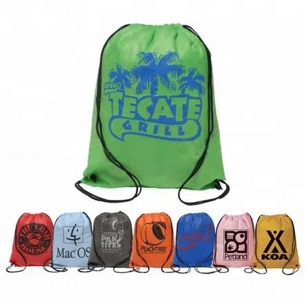 CUSTOM 210T polyester drawstring bag/drawstring backpack