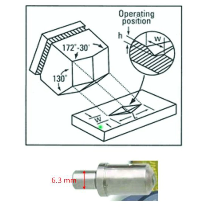 knoops  natural diamond indenter hardness testing tools