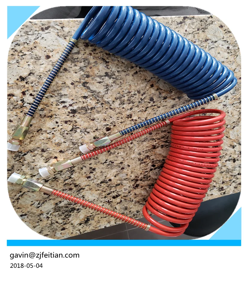 DOT SAE ISO DIN approved factory supply PA12 coiled nylon tube for truck air compressor