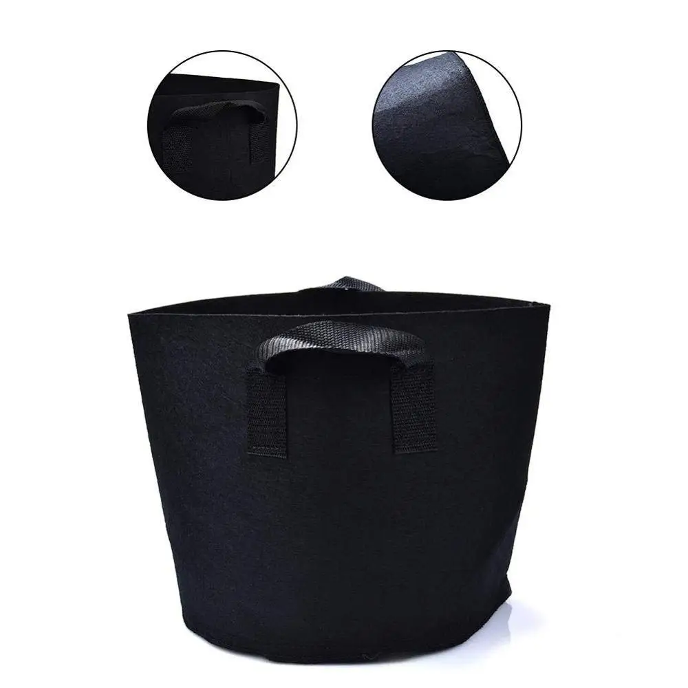 Hot Sale Black 1 3 5 10 30 50 70 100 Gallons Fabric Felt Plant Pots Grow Bag for Garden