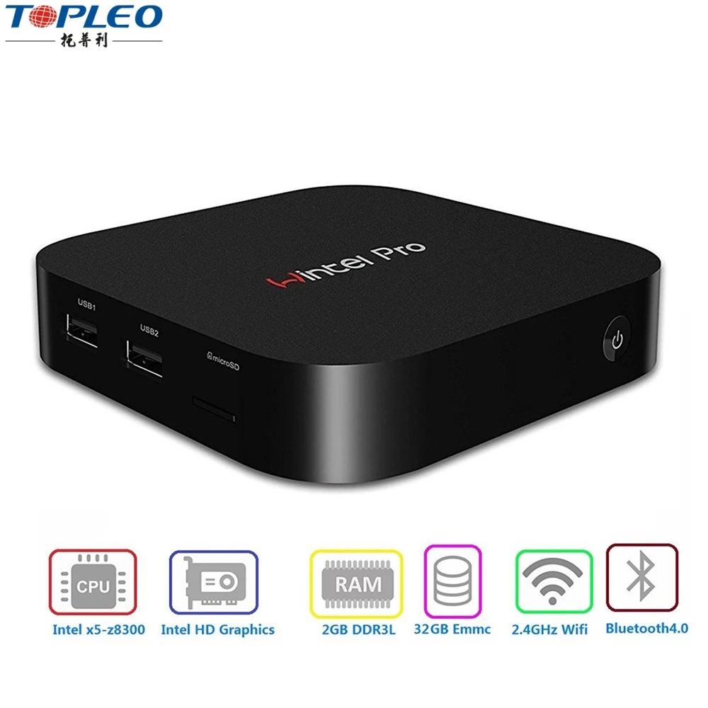 Latest Wintel w8 pro 2gb 32 gb Win10 INTEL Z8300 mini pc tv box