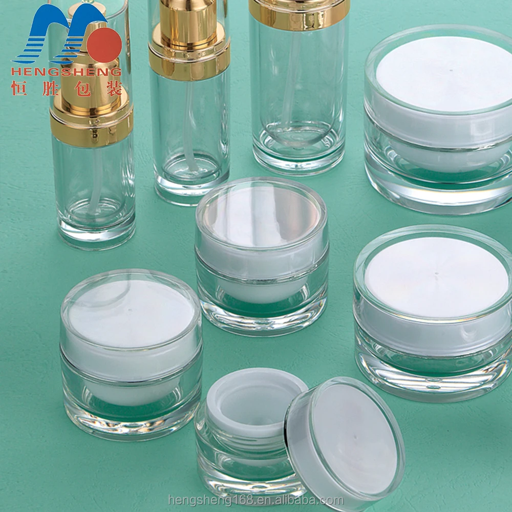 Hengsheng manufacturer supply 5g/15/20/30/50g transparent green plastic empty cosmetic jar for skin care cream