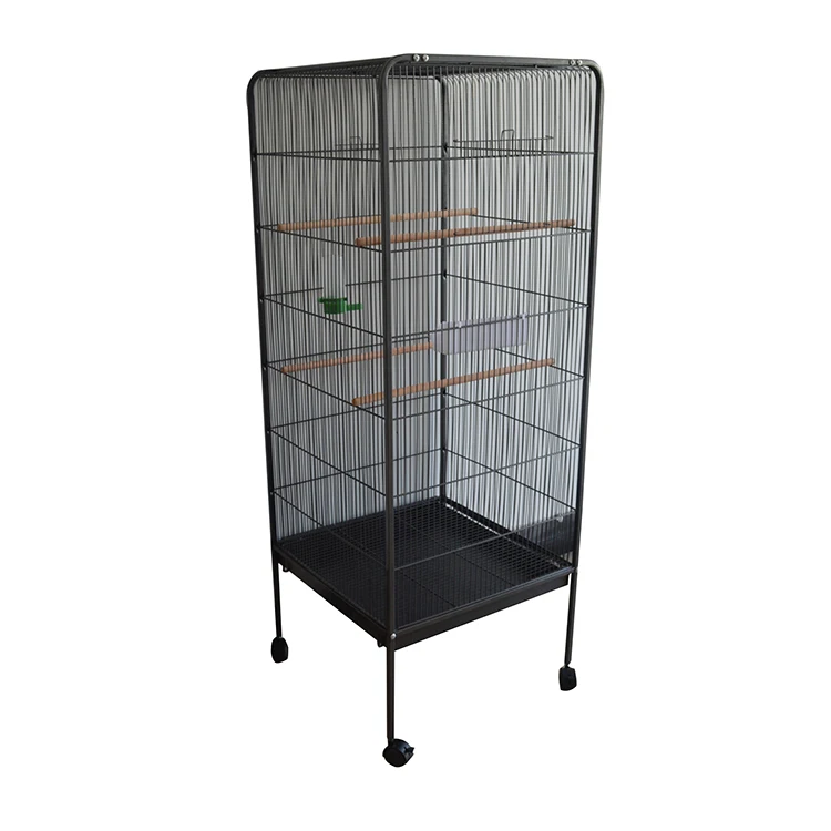quality metal plastic roll bird cage container trays pigeon breeding purple pet parrot squirrel carrier cage with wheels