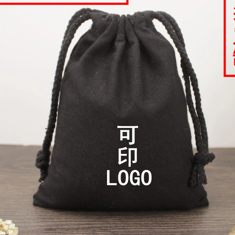 Custom Package Sling Pouch Cotton dust cover bag Drawstring Customized