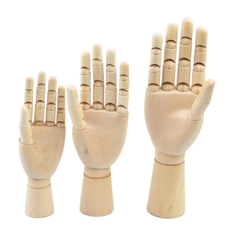 Art Supplies Customized Logo Multifunction OEM Mannequin with Flexible Wooden Fingers for Drawing Wood Hand Model