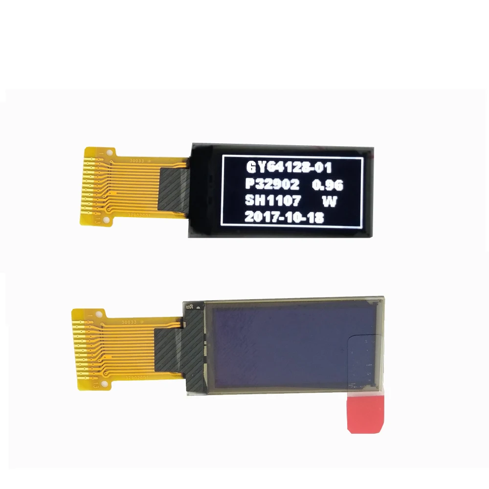 0,96 дюймовый oled-дисплей Genyu, 64x128 точечная матрица, oled микро-дисплей 0,96 дюйма, oled-экран для диапазона