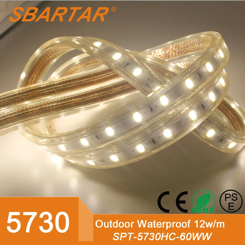 Гибкая SMD5730 плоский свет ленты 100 м украшения из светодиодов световой шнур 110 В