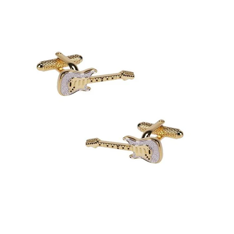 Hot Selling Cute Guitar Shape Custom Make Bulk Cufflinks With Factory Price