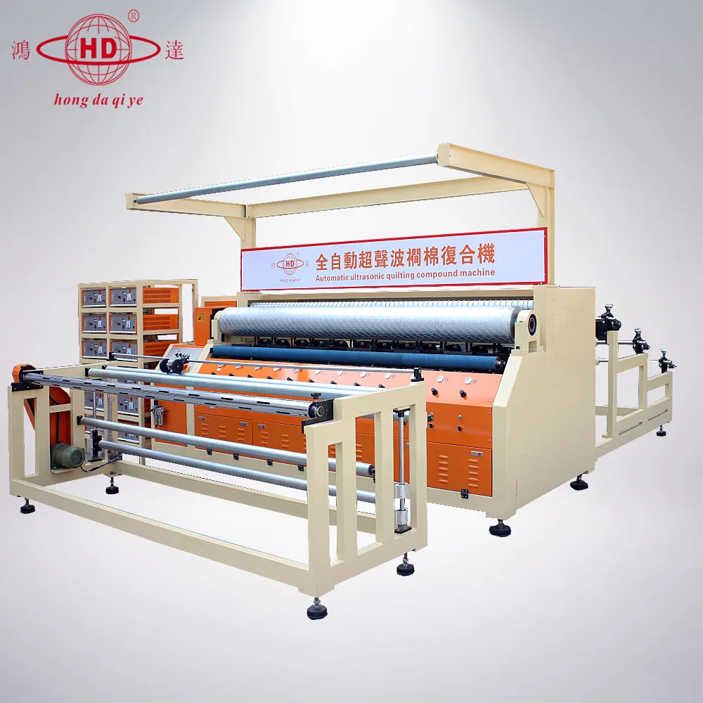
Automatic Large outdoor advertising cloth composite cross cut,ultrasonic nonwoven cloth mattress cover quilting machine for sale 