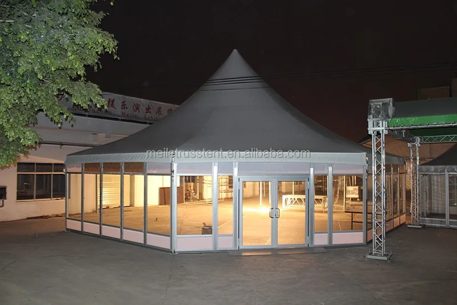 Outdoor Polygon Gazebo Pagoda Tent Customized Glass Tent Luxury Party Tents For Events
