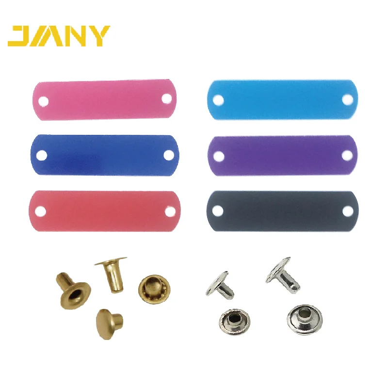 Factory Directly Wholesale Custom Logo Engraved Brass Rivet-On Dog Collar Name Plates