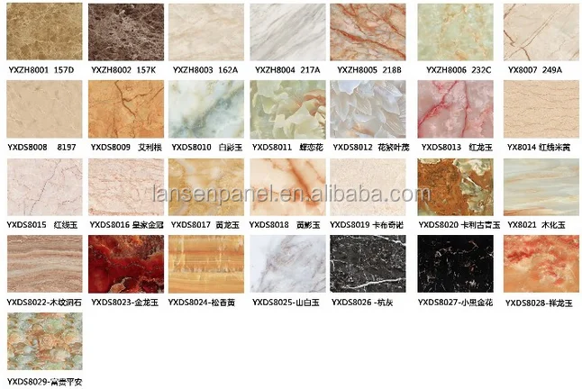 high glossy  interior wall kitchen cabinet pvc marble sheet