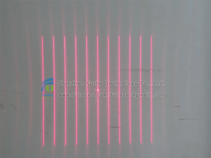 FU65011PXX100-GD16 <1mW Diffractive optical (DOE) 11 multi line laser parallel line laser pattern with adjustable focus