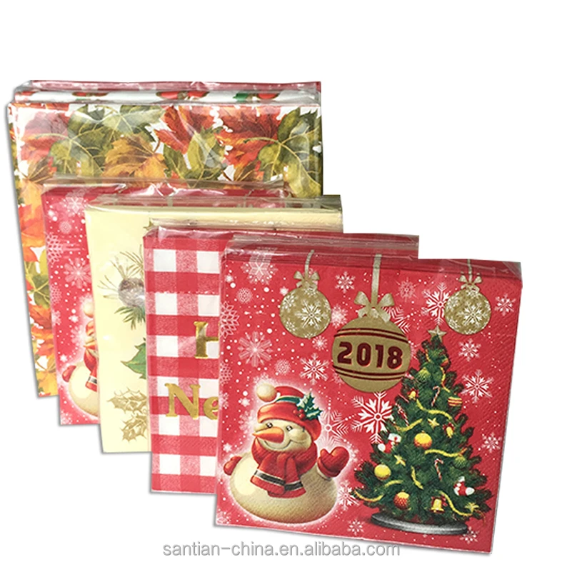 Christmas Paper Napkins In Size Of 25x25 cm For Party